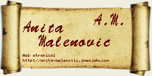 Anita Malenović vizit kartica